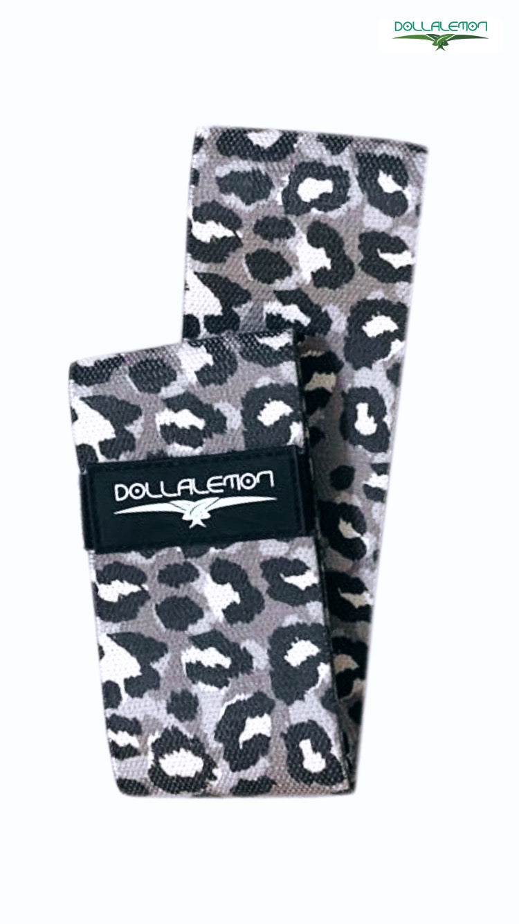 Resistance Band Grey Leopard Print - Medium Strength - DollaLemon